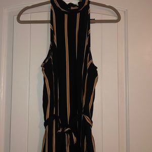 Black striped orange and white dress